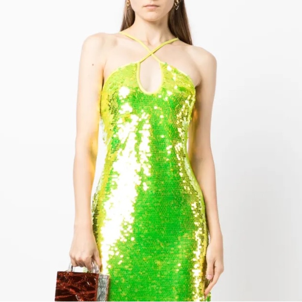 Cult Gaia Green Sequin Dress